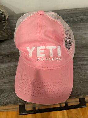 Yeti Kids Pink Mesh Trucker Hat with White Logo